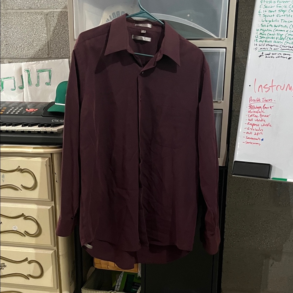 Geoffrey Beene Men's Rich Maroon Casual Shirt